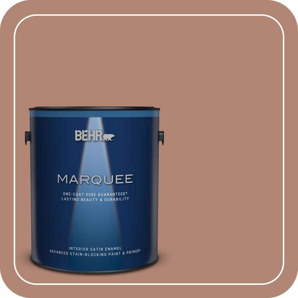 BEHR PREMIUM PLUS 1 gal. #220F-5 Light Mocha Semi-Gloss Enamel Low Odor Interior Paint & Primer (1)