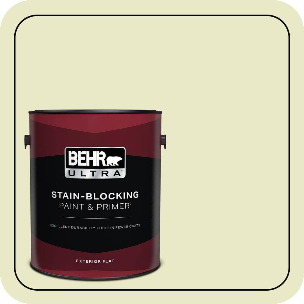 BEHR ULTRA 1 gal. #PPU9-16 Pale Celery Flat Exterior Paint & Primer