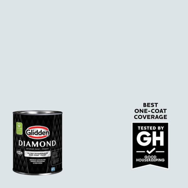 Glidden Diamond 1 qt. PPG1163-1 Elusive Blue Satin Interior Paint with Primer (2)