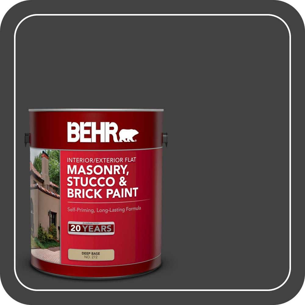 BEHR 1 gal. #PFC-75 Tar Black Flat Interior/Exterior Masonry, Stucco and Brick Paint (1)