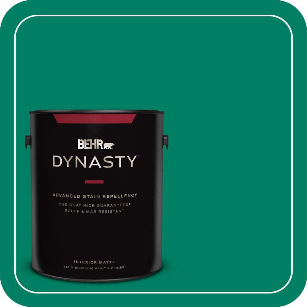 BEHR DYNASTY 1 gal. #480B-6 Treasure Isle Matte Interior Stain-Blocking Paint & Primer
