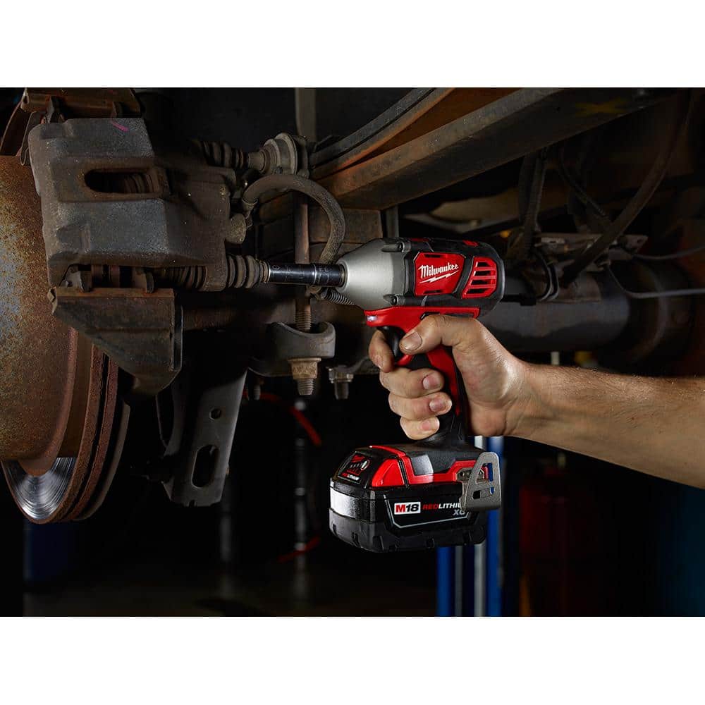 Milwaukee M18 18V Lithium-Ion Cordless . Impact Wrench W/ Friction Ring W/ M18 Starter Kit (1) 5.0Ah Battery & Charger (3)