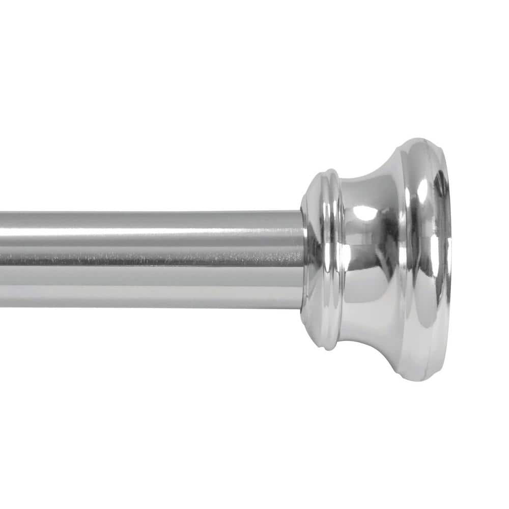 Kenney Twist and Fit No Tools 42 in. to 72 in. Steel Adjustable Decorative Shower Rod in Chrome
