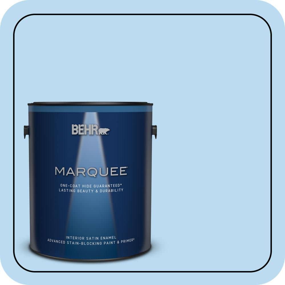 BEHR MARQUEE 1 gal. #P510-1 Greek Isles Satin Enamel Interior Paint & Primer
