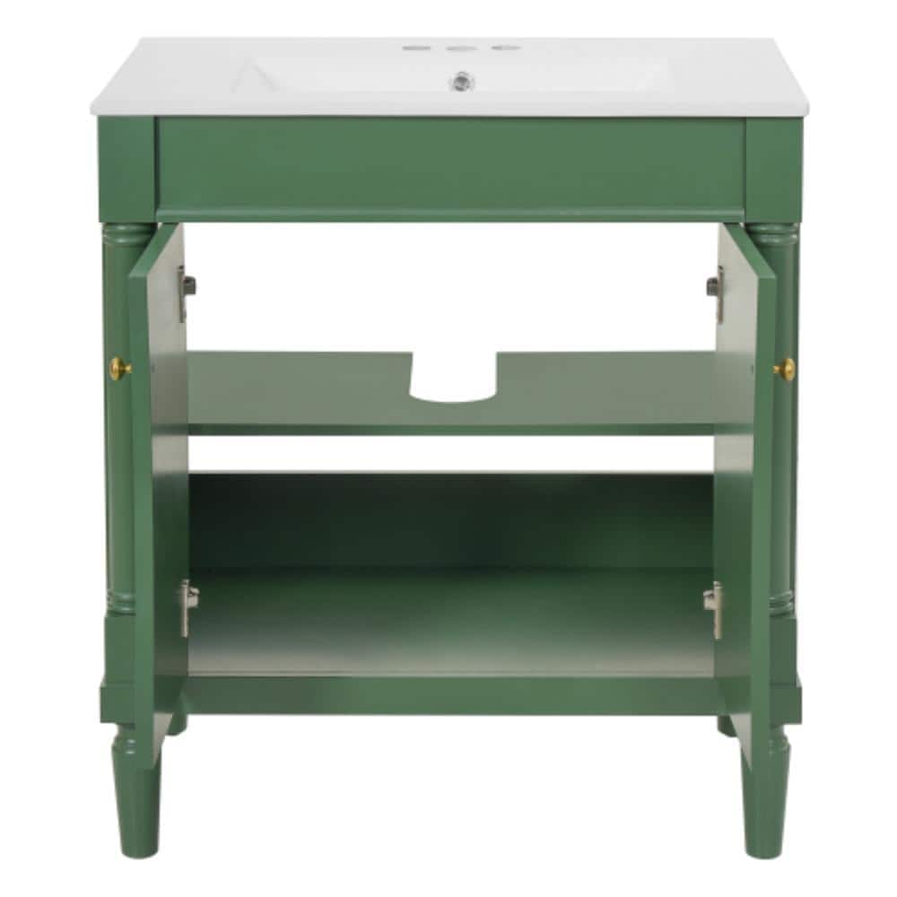 Unbranded 30 in. W x 18.3 in. D x 33.7 in. H Bathroom Green Linen Cabinet