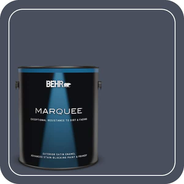 BEHR MARQUEE 1 gal. #S510-7 Dark Denim Satin Enamel Exterior Paint & Primer (2)