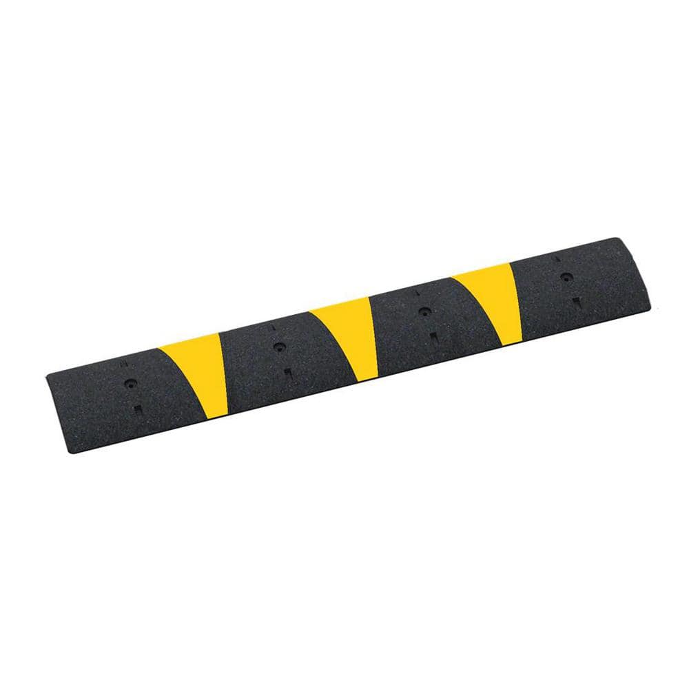 PLASTICADE 72 in. x 12 in. x 2.5 in. Speed Bump with Reflective Stripes, 6 ft. for Concrete (2)