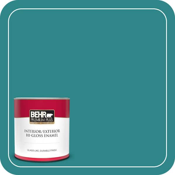 BEHR PREMIUM PLUS #M460-6 Thai Teal One-Coat Hide Enamel Interior Stain-Blocking Paint and Primer (4)