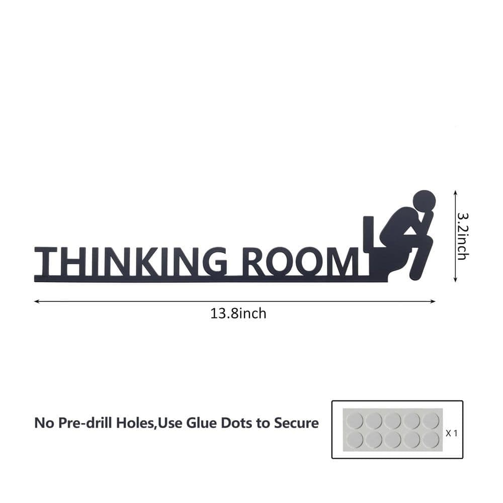 LAIFUCAM 1 Pack Metal Black Matte Funny Bathroom Door Sign Rust-Resistant Humorous Wall Art Toilet Restroom Decor (2)