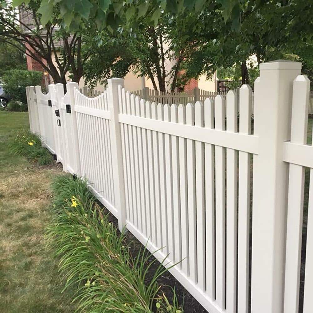 Weatherables Richmond 3 ft. H x 6 ft. W White Vinyl Picket Fence Panel Kit (3)