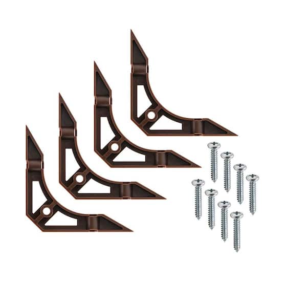Hampton Bay 4.1 in. Brown Plastic Cabinet Corner Braces (4-Pack) (2)