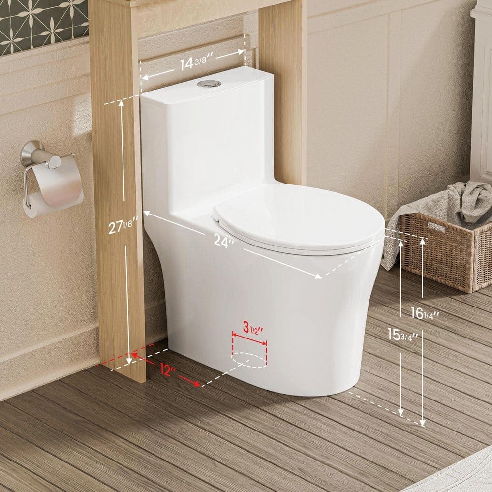 Casta Diva 1-piece 0.8/1.28 GPF Dual Flush Toilet Toilet Seat Included (3)