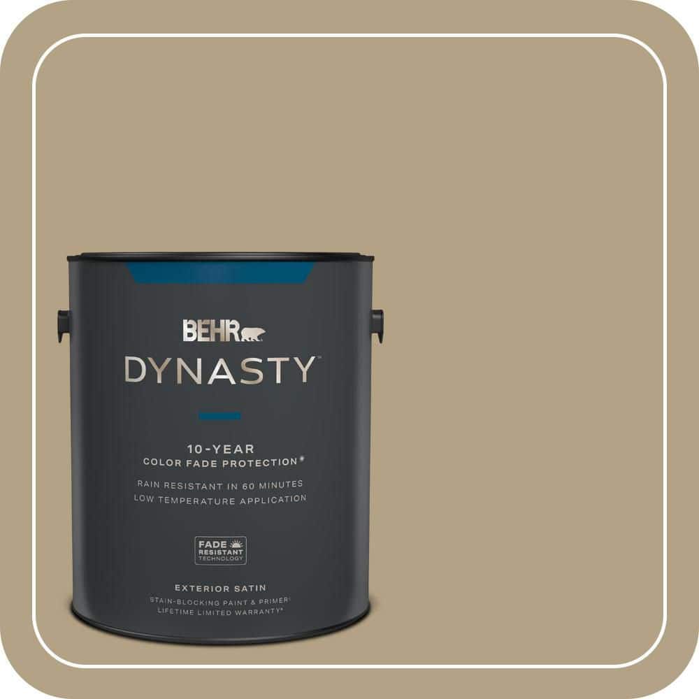 BEHR DYNASTY 1 gal. #PPU8-07 Chamois Tan Satin Enamel Exterior Stain-Blocking Paint & Primer