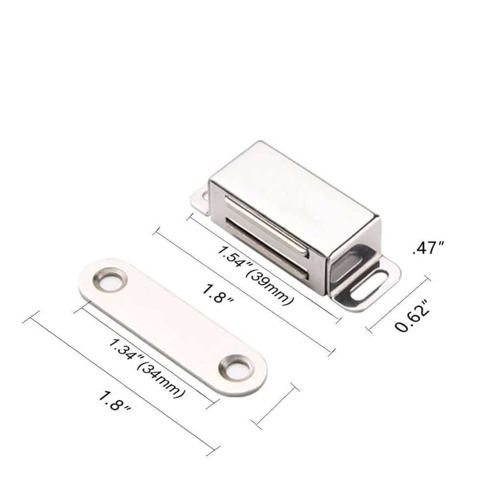 Wudkey 20-Pack Silver Cabinet Magnets Magnetic Door Catch, Stainless Steel Door Magnet for Cupboard, Cabinet Door Drawer Latch (2)