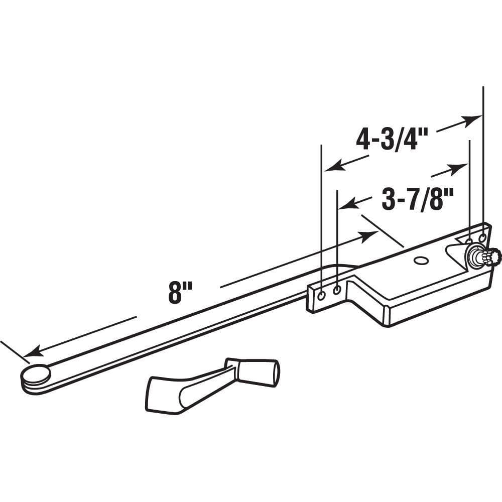 Prime-Line Steel Casement Window Operator, 8 in. Arm, Square Housing, Bronze, Right Hand (2)