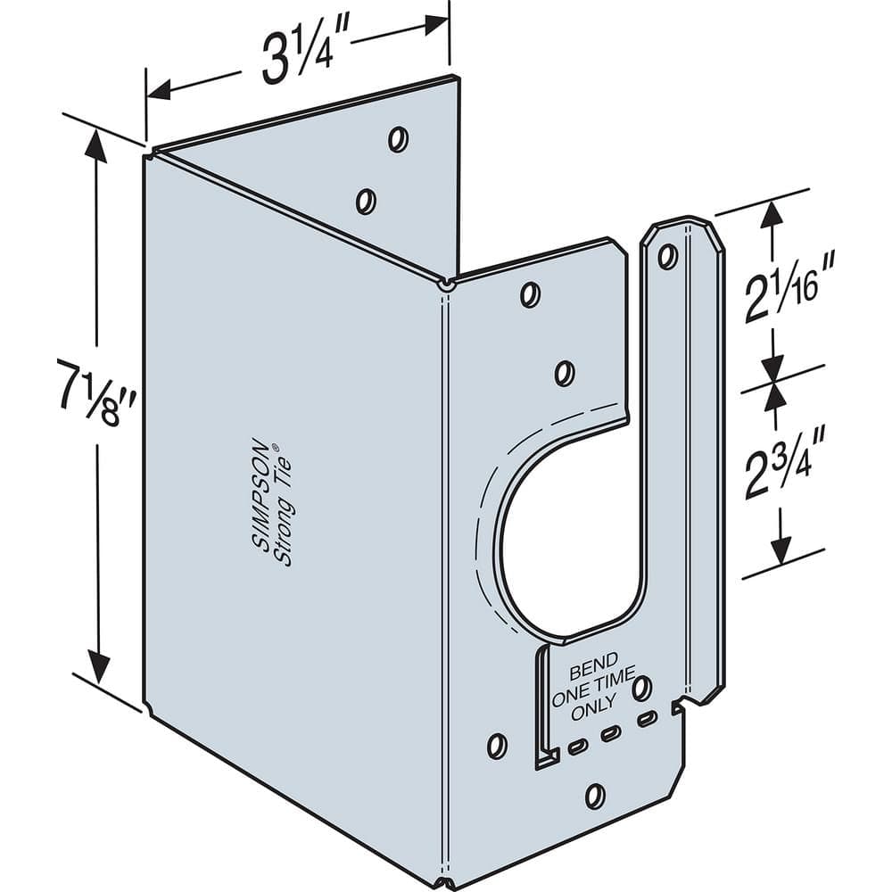 Simpson Strong-Tie HSS Galvanized Stud Shoe for Triple 2x Nominal Lumber, with Strong-Drive SDS Screws (3)