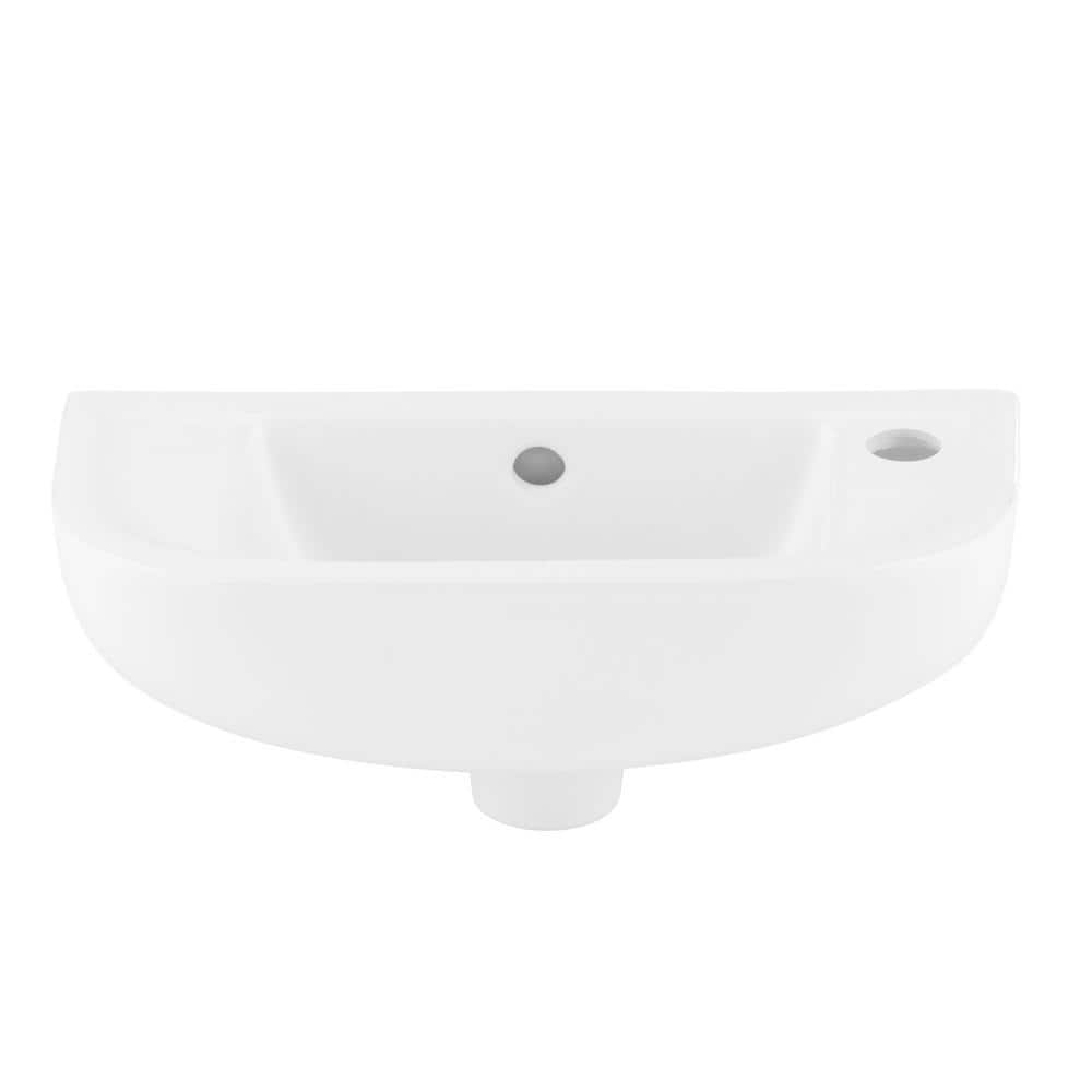 Barclay Products Compact Slim Line Wall-Mounted Bathroom Sink in White (3)