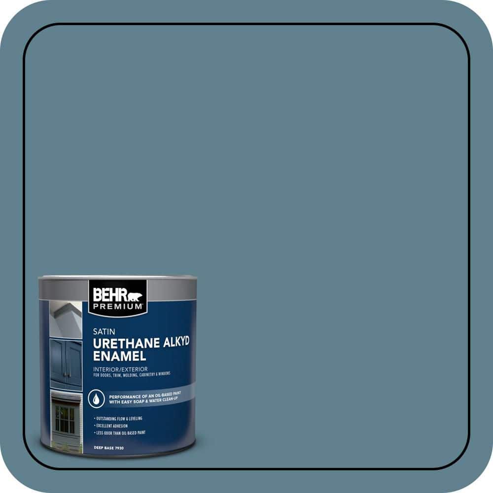 BEHR PREMIUM 1 qt. #S470-5 Blueprint Urethane Alkyd Satin Enamel Interior/Exterior Paint (1)