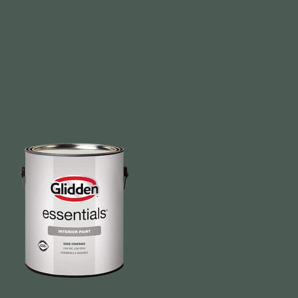 Glidden Essentials 1 gal. PPG1136-7 Dark Green Velvet Semi-Gloss Interior Paint (2)