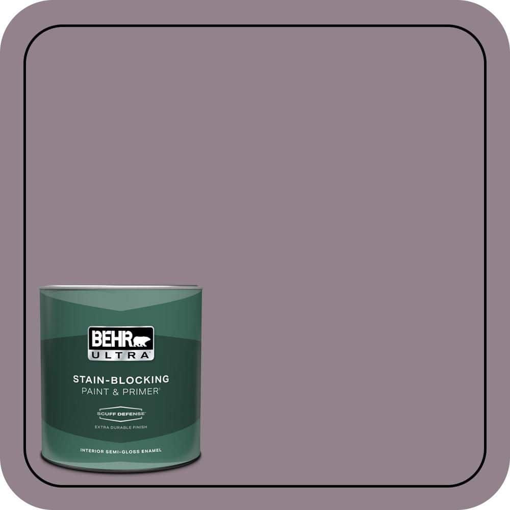 BEHR ULTRA 1 qt. #N110-4 Gothic Purple Extra Durable Semi-Gloss Enamel Interior Paint & Primer