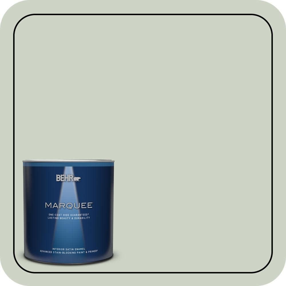 BEHR MARQUEE 1 qt. #N390-2 Flora Satin Enamel Interior Paint & Primer