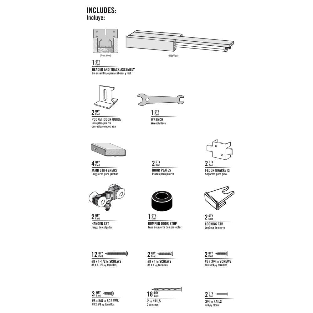 Everbilt Pocket Door Track and Hardware Set (4)