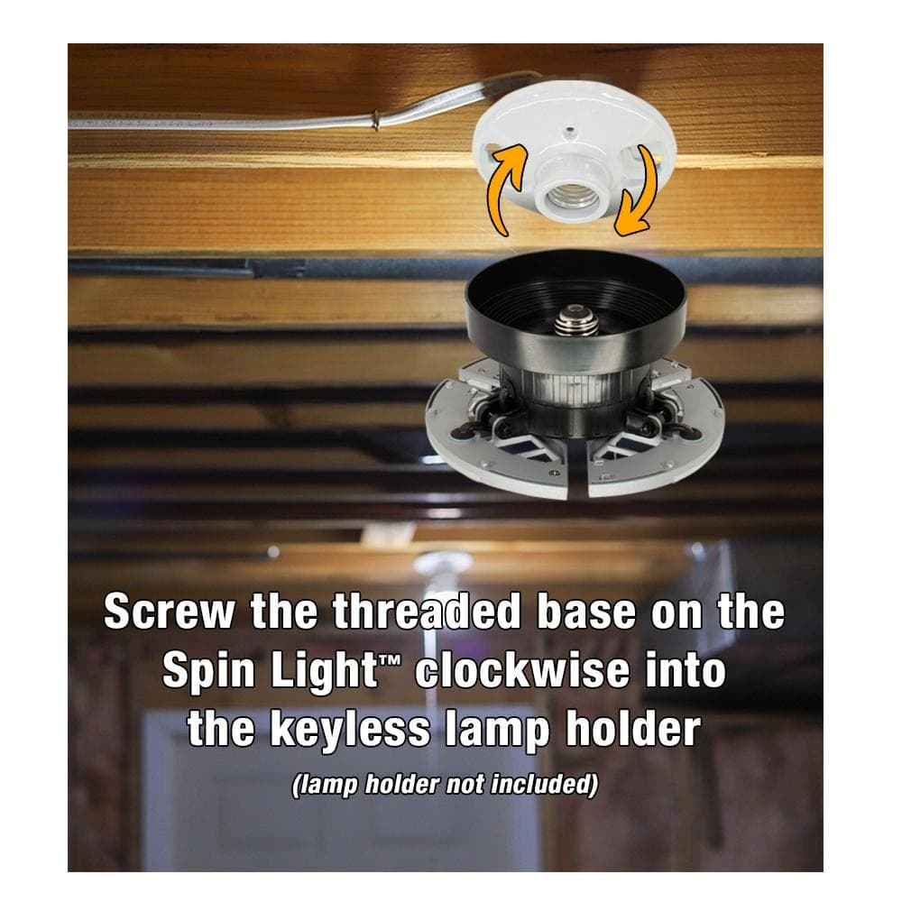 Commercial Electric 7 in. Spin Light 3 Adjustable Heads 3500 Lumens LED Flush Mount Garage Light and Basement - Screws into Lampholder (4)