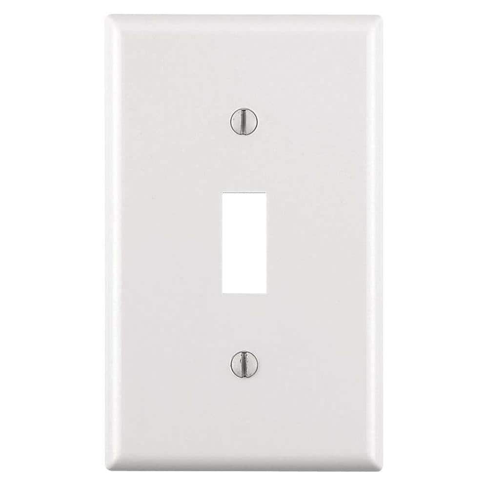 Leviton 1-Gang White Toggle Plastic Standard Wall Plate (1-Pack) 88001-W