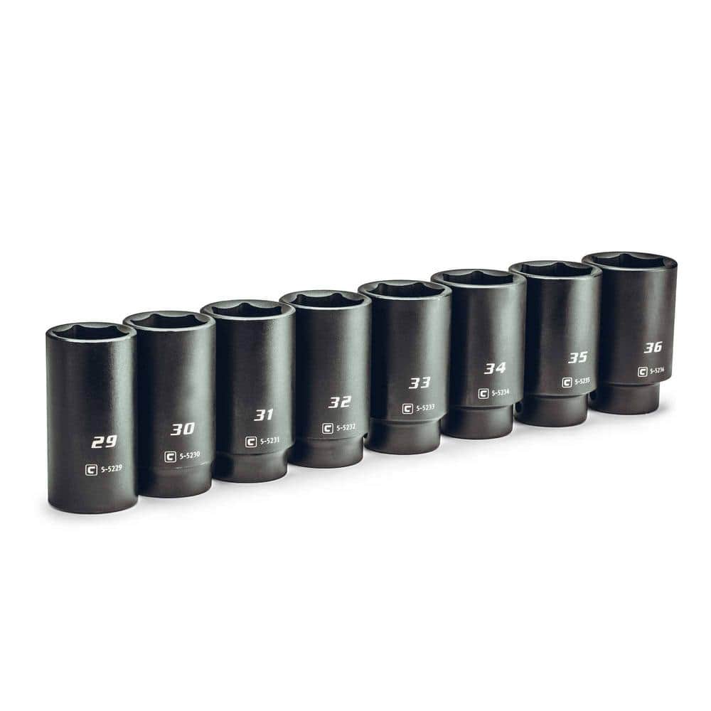 Capri Tools 1/2 in. Drive Metric 6-Point Jumbo Deep Impact Socket Set (8-Piece)