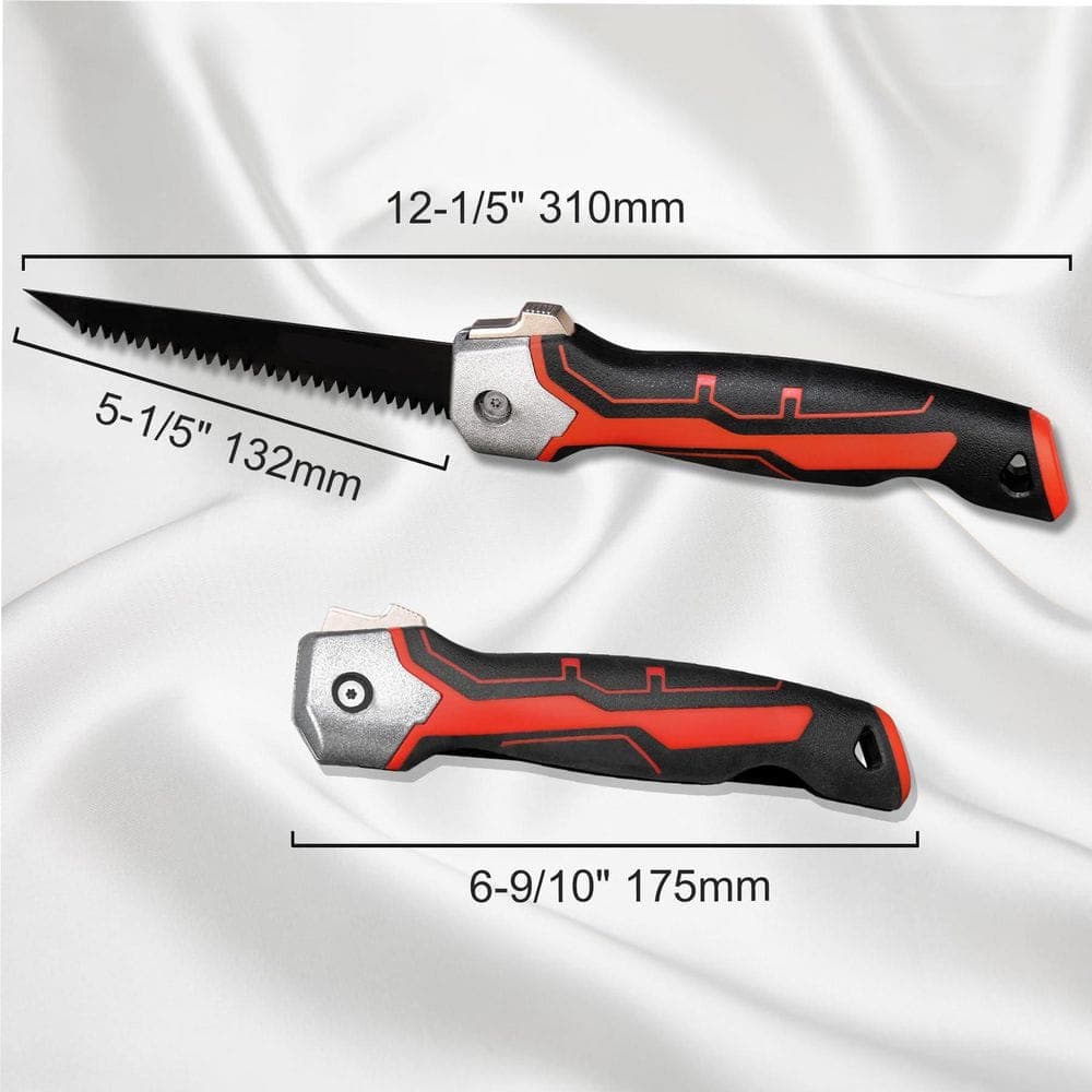 Unbranded 5 in. Folding Drywall Saw with Carbon Steel Blade and Triple Sharpen Teeth Compact Design with Holster (2)