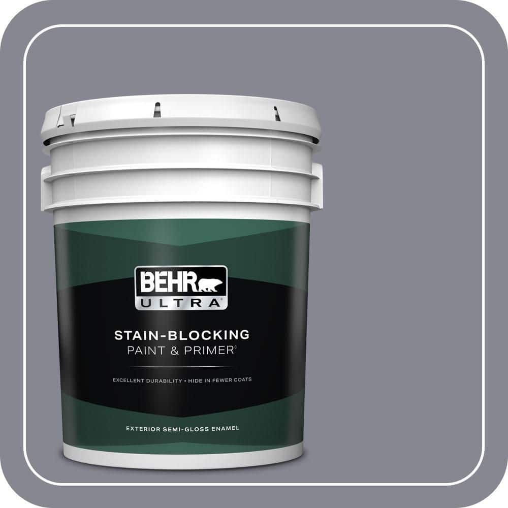 BEHR ULTRA 5 gal. #PPU16-15 Gray Heather Semi-Gloss Enamel Exterior Paint & Primer
