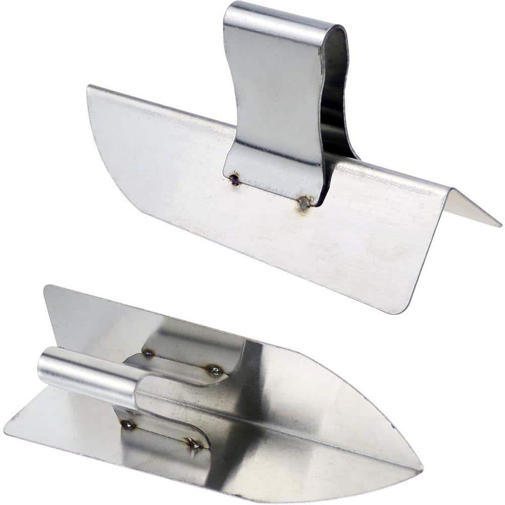KIWDZFU 1.5 x 5.7 in. Stainless Steel Inner/Outer Wall Corner Trowel Plastering Tool, 2-Pack (1)