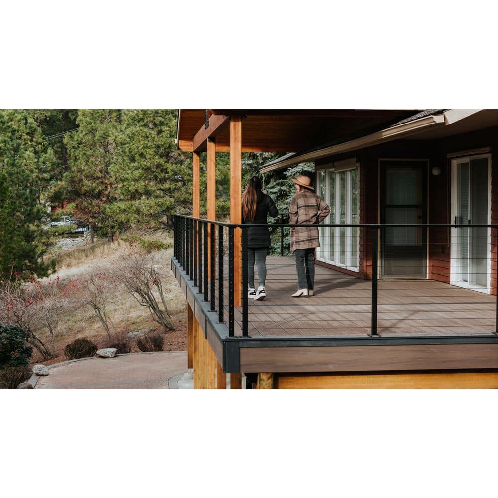 CityPost EasyRail 1 ft. Marine Grade Aluminum Custom Cable Railing 42 in. Tall with Black Cable and Baseplate covers (1)