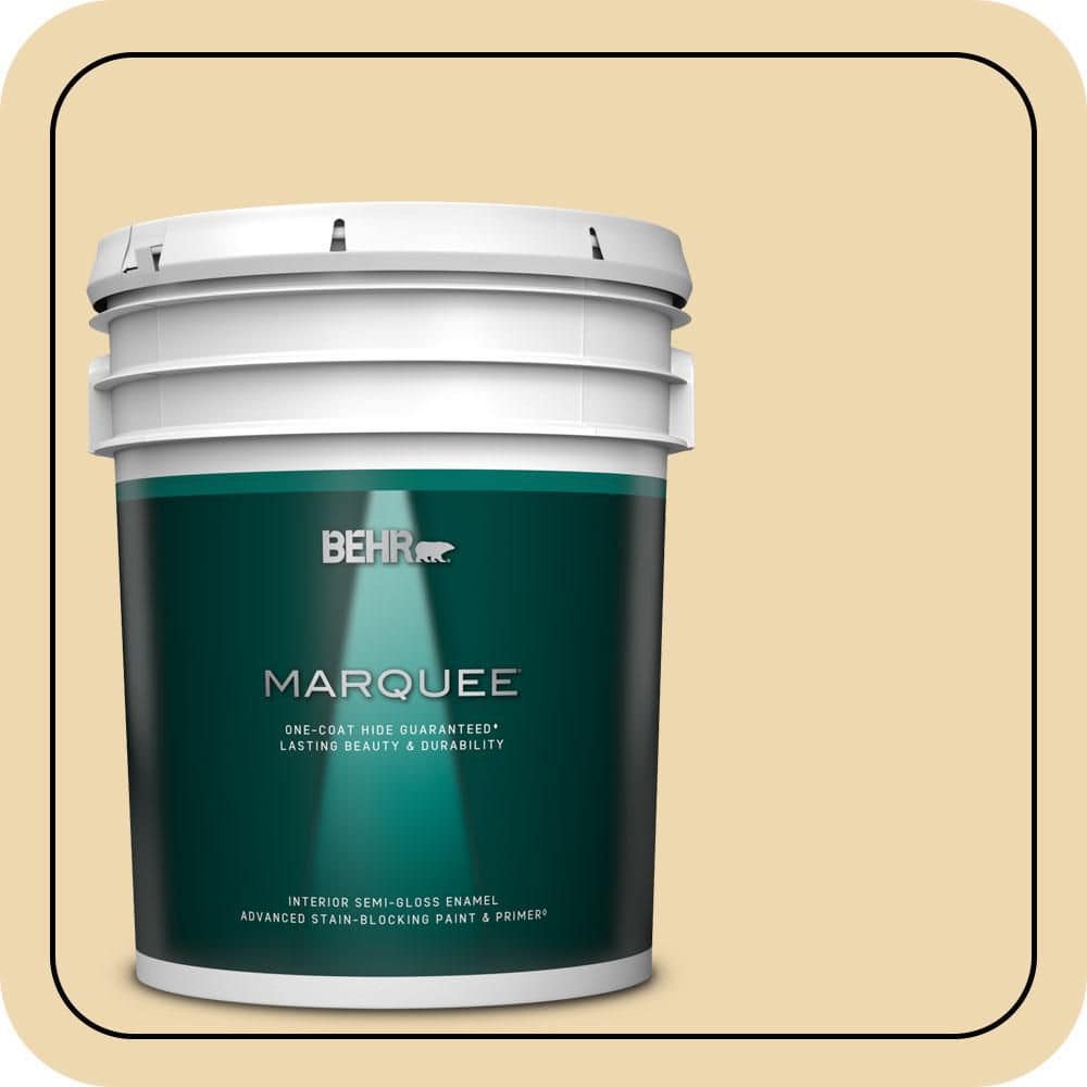 BEHR MARQUEE 5 gal. #PPU6-11 Hummus Semi-Gloss Enamel Interior Paint & Primer
