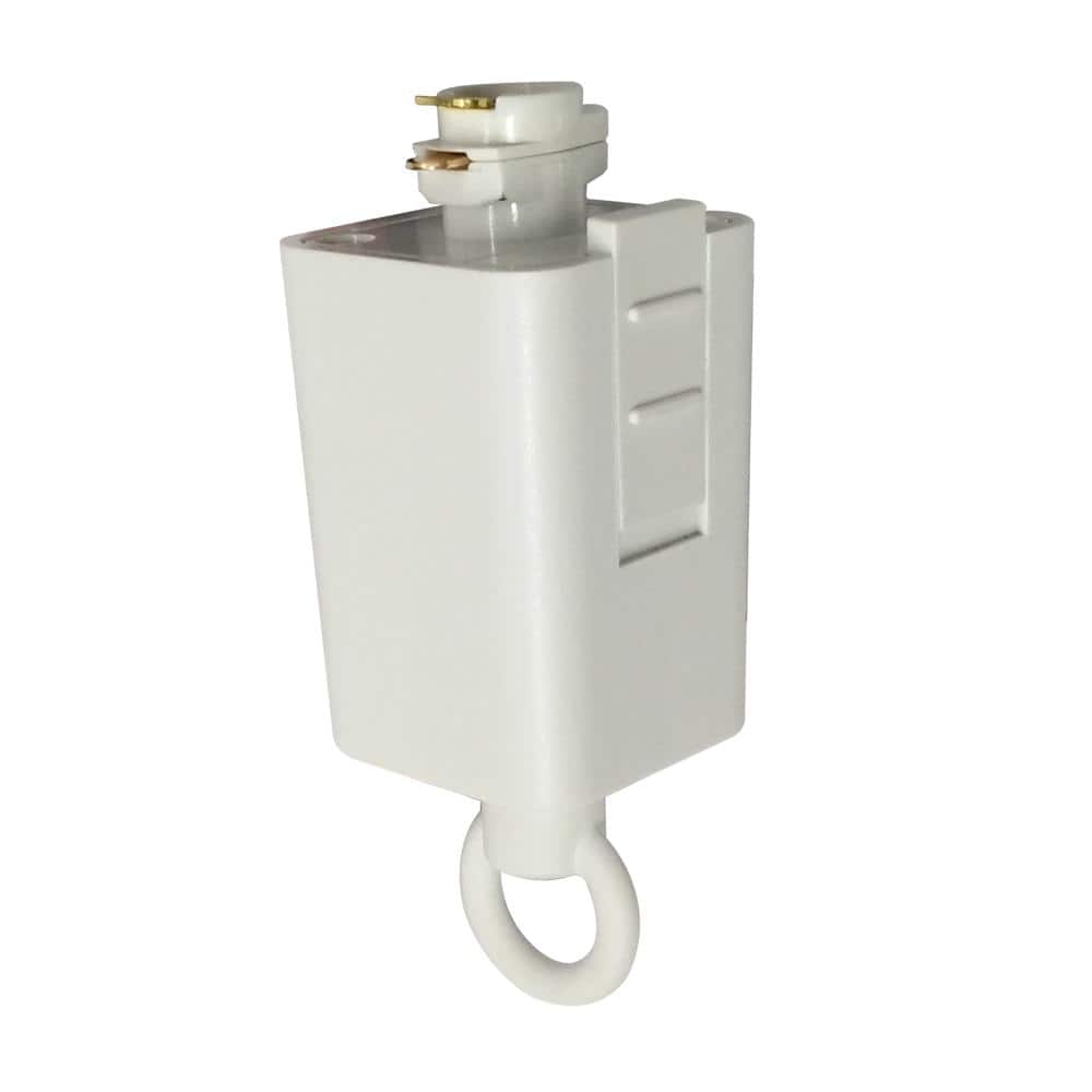 Hampton Bay 120-Volt 150-Watt White Linear Track Pendant or Chandelier Adapter Track Lighting Connector (2)