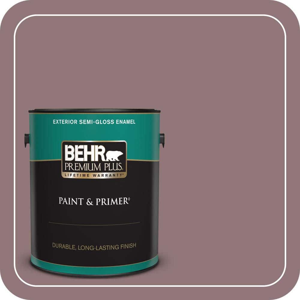 BEHR PREMIUM PLUS 1 gal. #N120-5 Plumville Semi-Gloss Enamel Exterior Paint & Primer