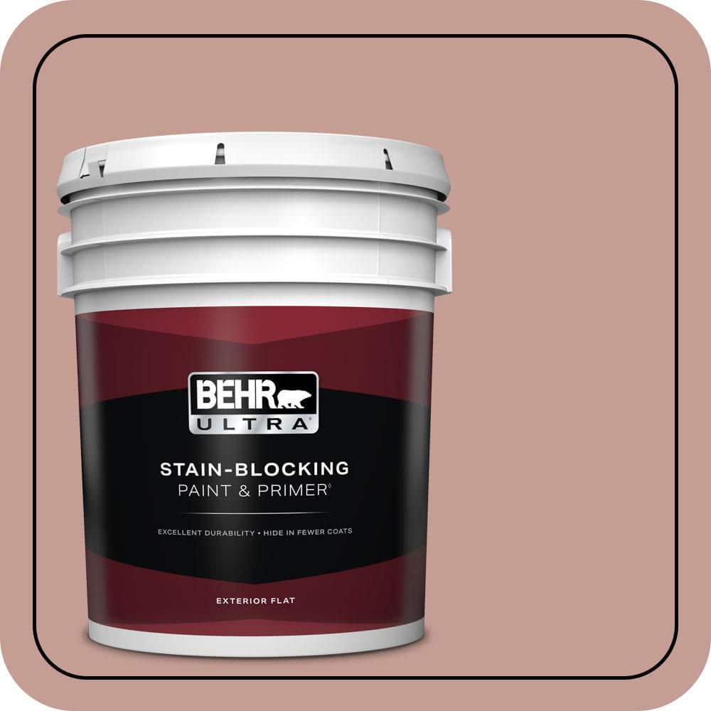 BEHR ULTRA 5 gal. #S170-4 Retro Pink Flat Exterior Paint & Primer