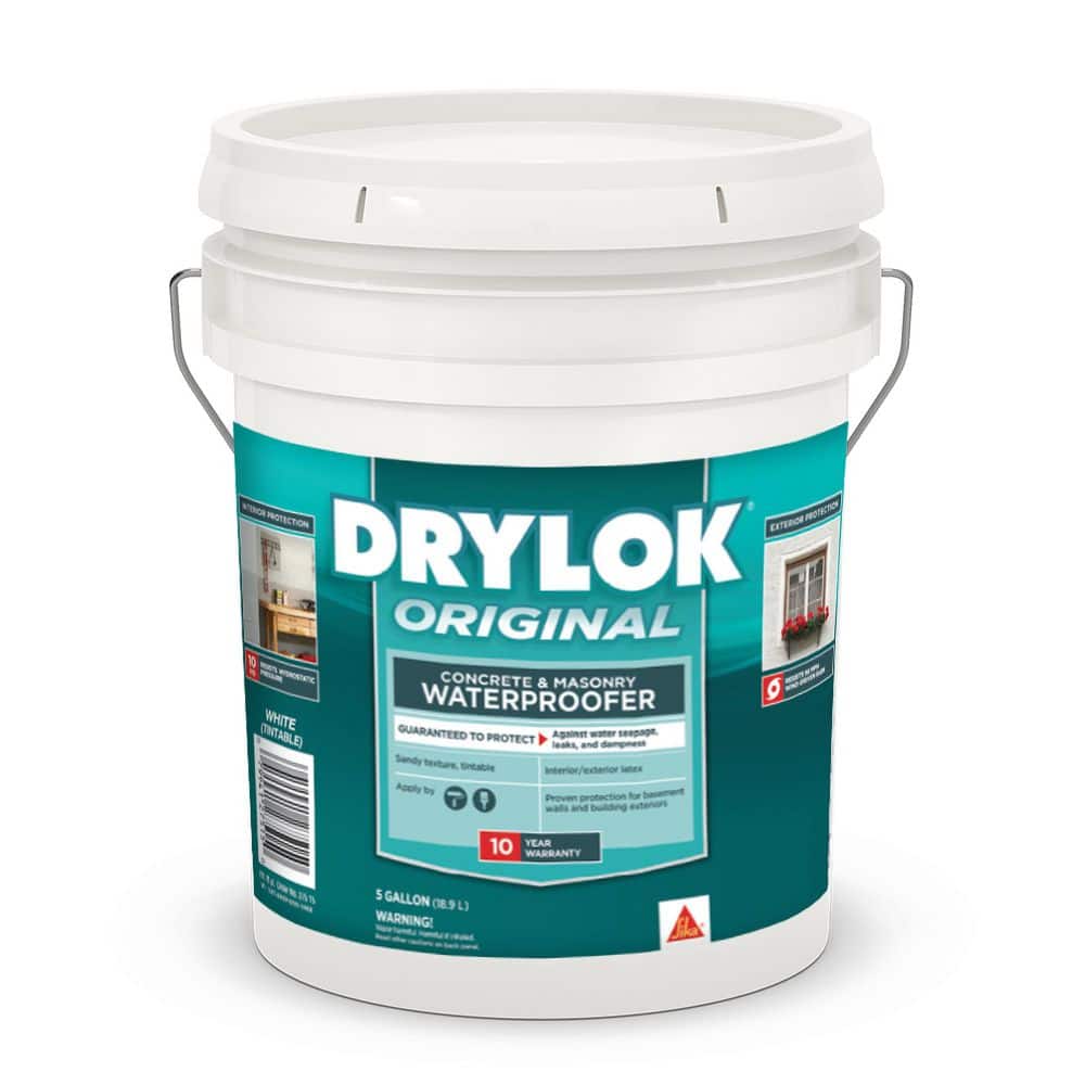 DRYLOK Original 5 gal. White Flat Latex Interior/Exterior Basement and Masonry Waterproofer