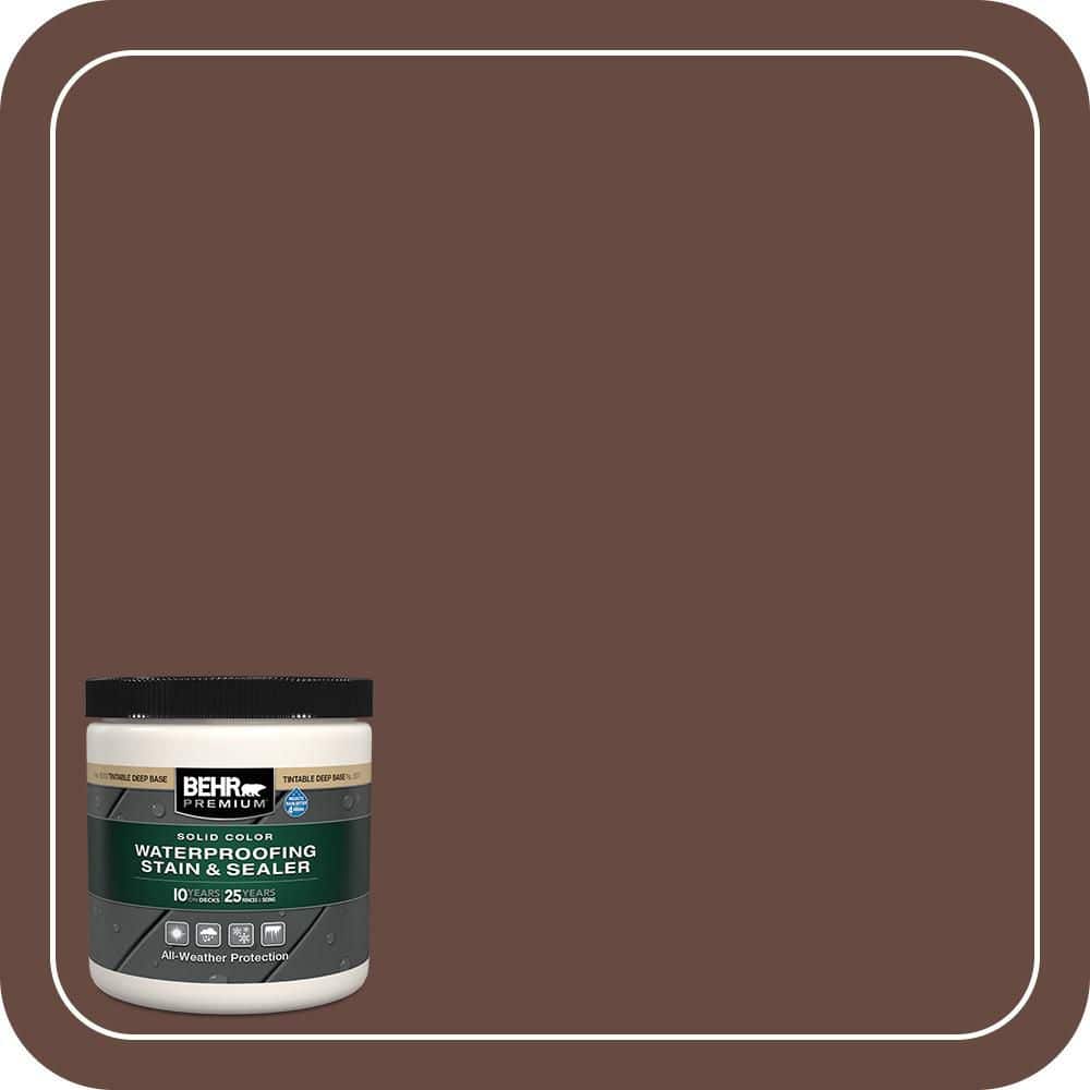 BEHR PREMIUM 8 oz. #SC-117 Russet Solid Color Waterproofing Exterior Wood Stain and Sealer Sample (1)