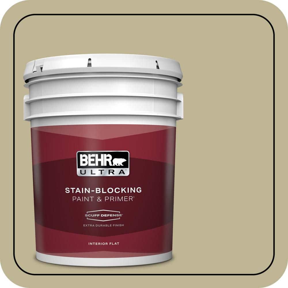 BEHR ULTRA 5 gal. #MQ6-30 Bamboo Shoot Extra Durable Flat Interior Paint & Primer