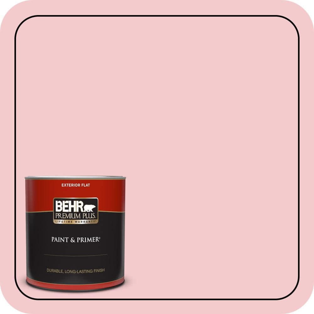 BEHR PREMIUM PLUS 1 qt. #P160-1 Angel Kiss Flat Exterior Paint & Primer