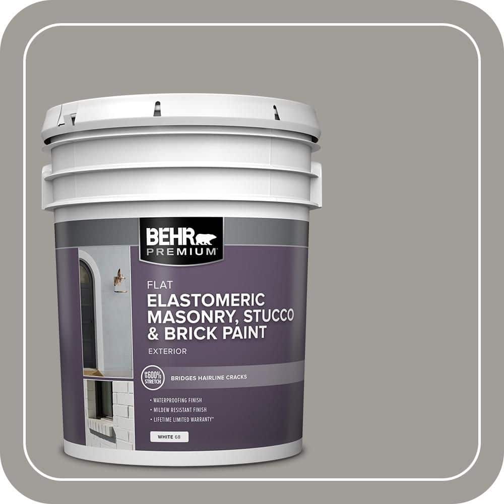 BEHR PREMIUM 5 gal. #BNC-17 Casual Gray Elastomeric Masonry, Stucco and Brick Exterior Paint (1)