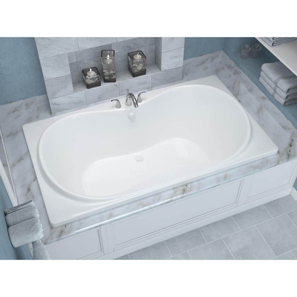 Universal Tubs Star Series 72 in. x 42 in. Rectangular Soaking Bathtub with Center Drain and Marine Grade Acrylic in Glossy White (3)