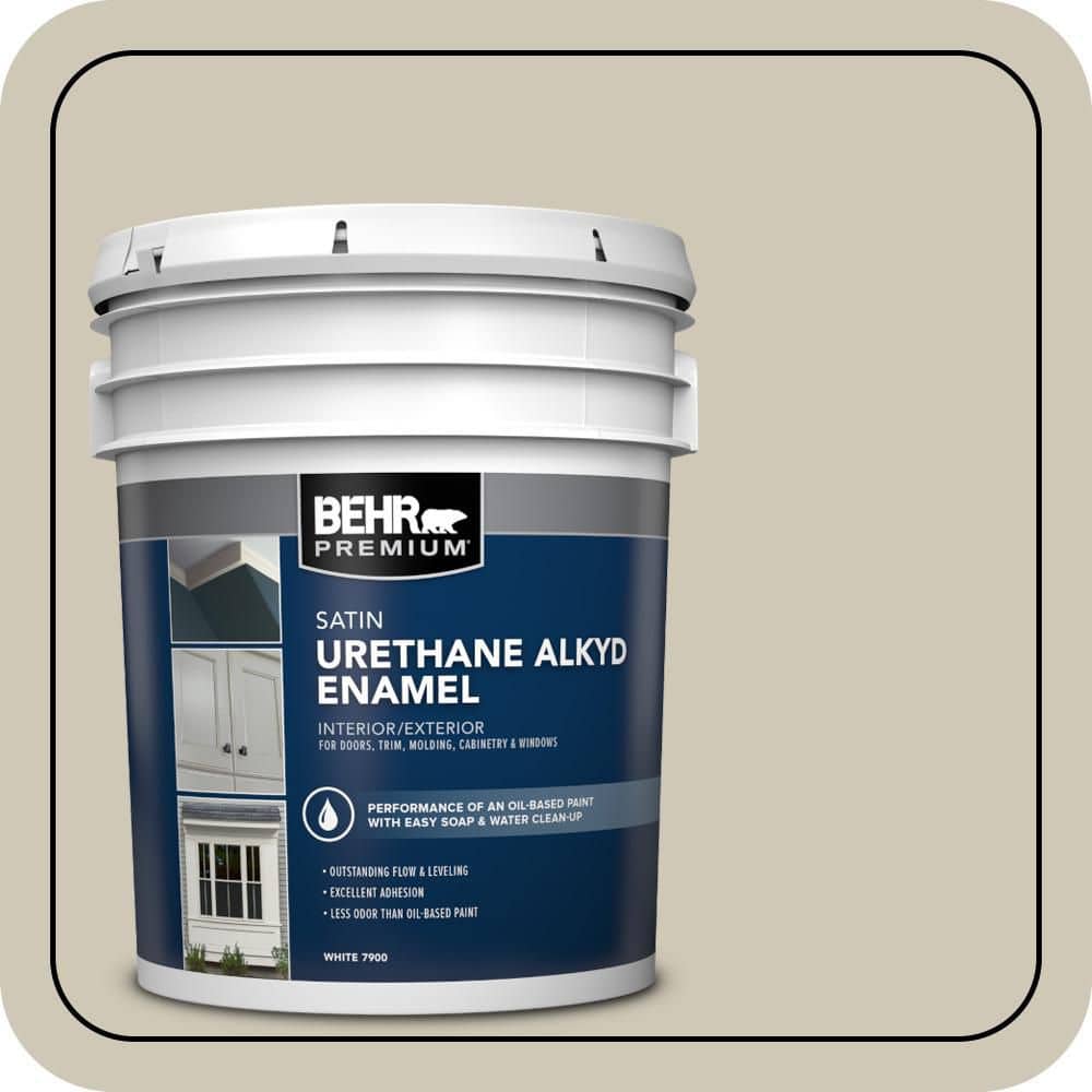 BEHR PREMIUM 5 gal. #PPU8-16 Coliseum Marble Urethane Alkyd Satin Enamel Interior/Exterior Paint
