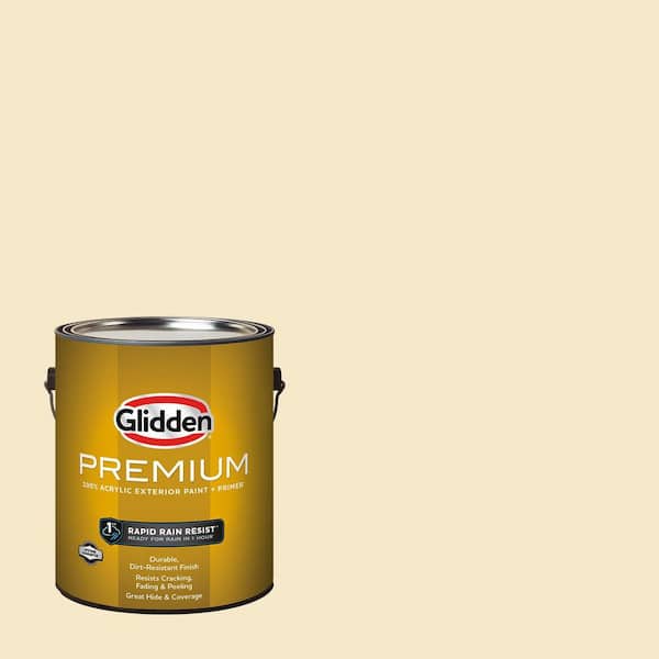 Glidden Premium 1 gal. PPG1106-1 Maiden Hair Satin Exterior Latex Paint (2)