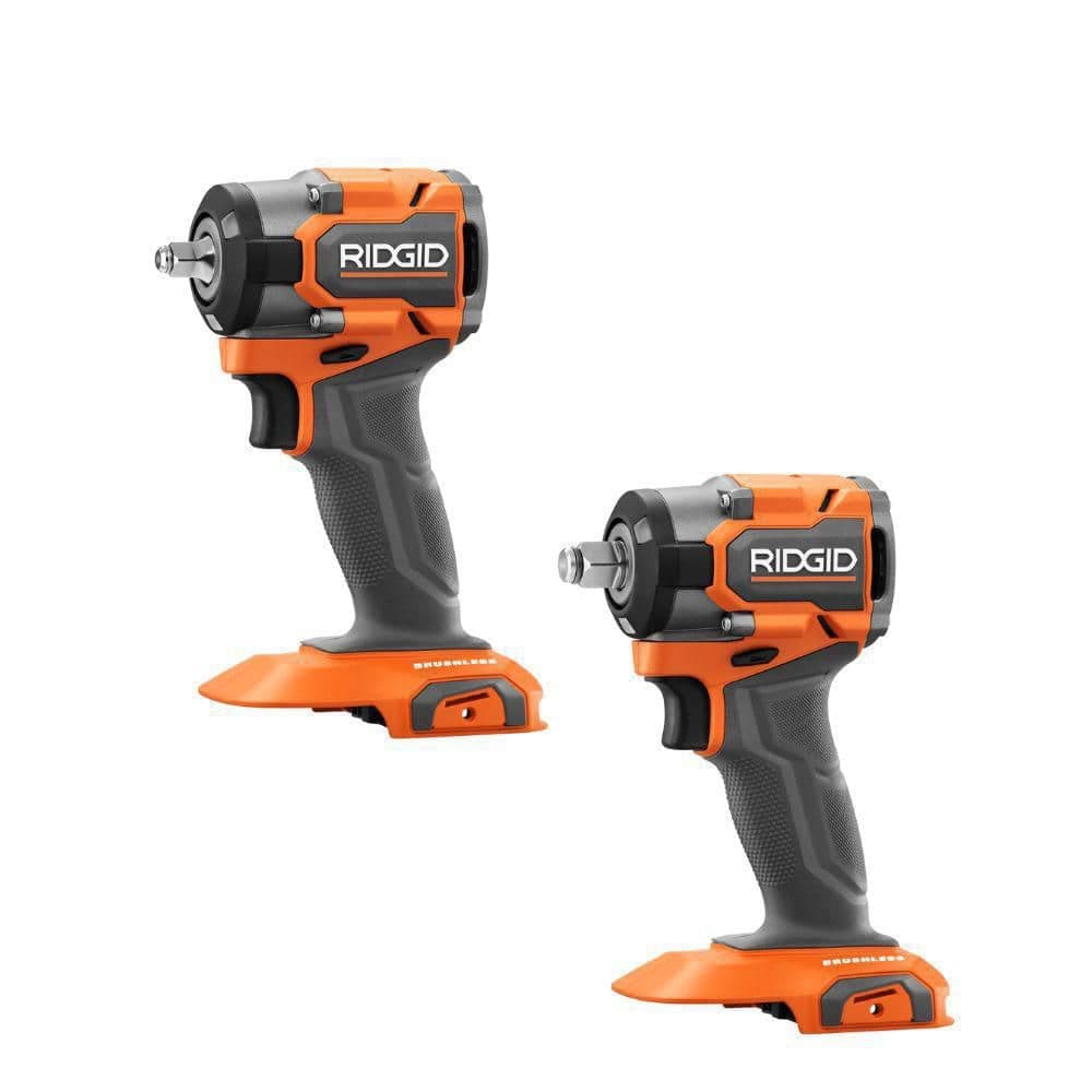 RIDGID 18V SubCompact Brushless Cordless 3/8 in. Impact Wrench and 18V SubCompact Brushless 1/2 in. Impact Wrench (Tools Only) (1)