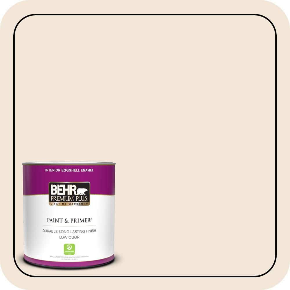 BEHR PREMIUM PLUS 1 qt. #PPU3-04 Ballet White Eggshell Enamel Low Odor Interior Paint & Primer