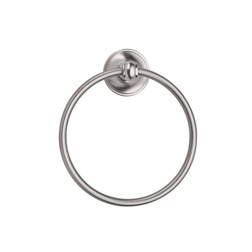 Wudkey Wall Mounted 6.50 in. Face Towel Ring in Brushed Nickel, Heavy-Duty Hand Towel Holder for Bathroom, Corrosion-Resistant (2)