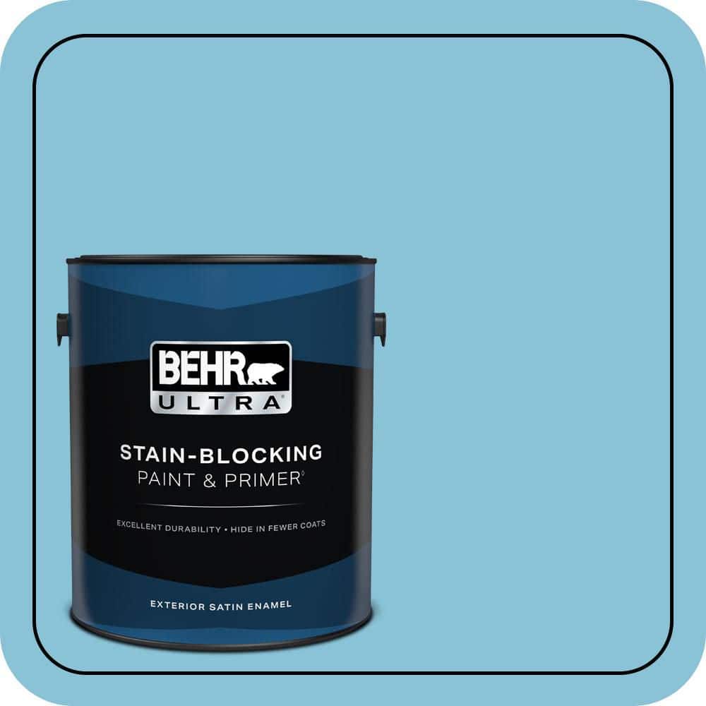 BEHR ULTRA 1 gal. #540D-4 Dreaming Blue Satin Enamel Exterior Paint & Primer