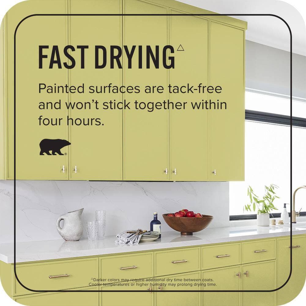 BEHR PREMIUM PLUS #PPU9-07 Fresh Sprout Enamel Interior Stain-Blocking Paint and Primer (3)
